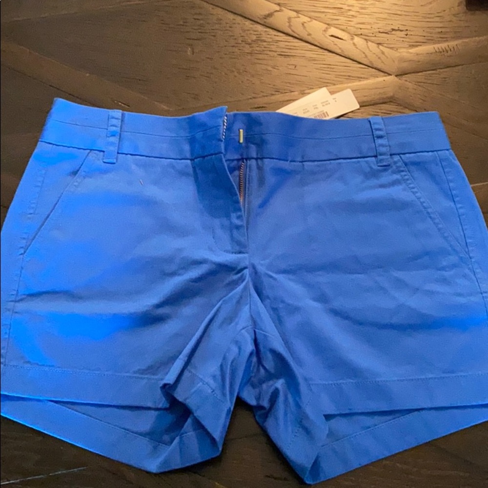 NWT J Crew 4” chino shorts, size 6, ocean blue